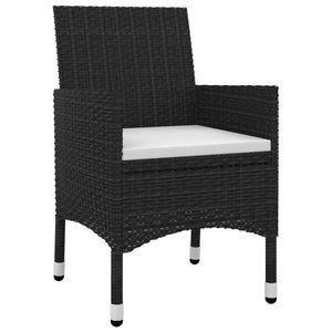 Matgrupp för trädgården 3 delar med dynor konstrotting och glas