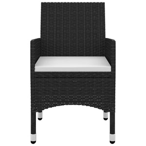 Matgrupp för trädgården 3 delar med dynor konstrotting och glas