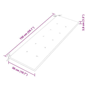 Bataviabänk med gräddvit dyna 150 cm massiv teak