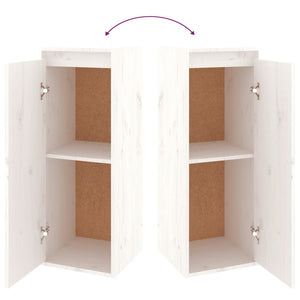 Tv-bänk 2 st vit massiv furu