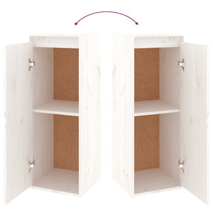 Tv-bänk 3 st vit massiv furu