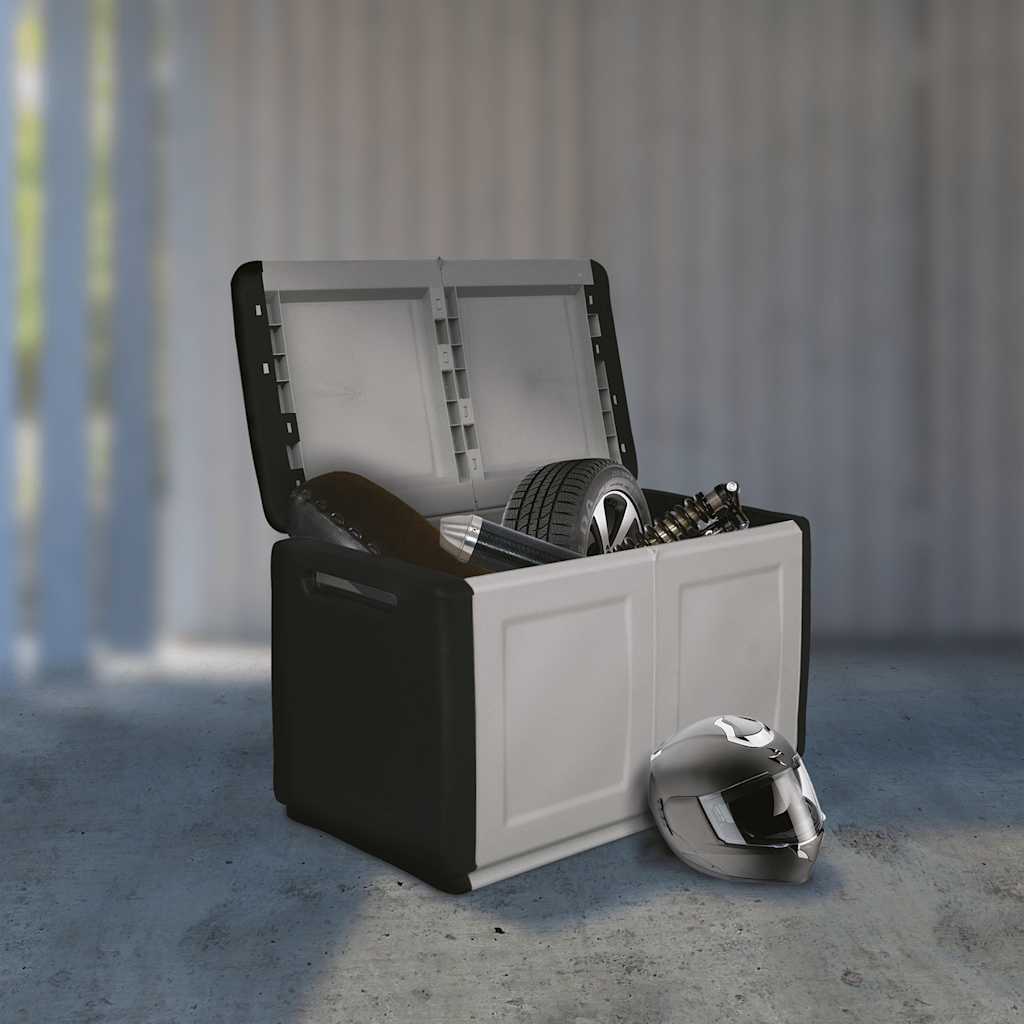 Dynbox 96x53x57 cm 230 L mörkgrå och svart