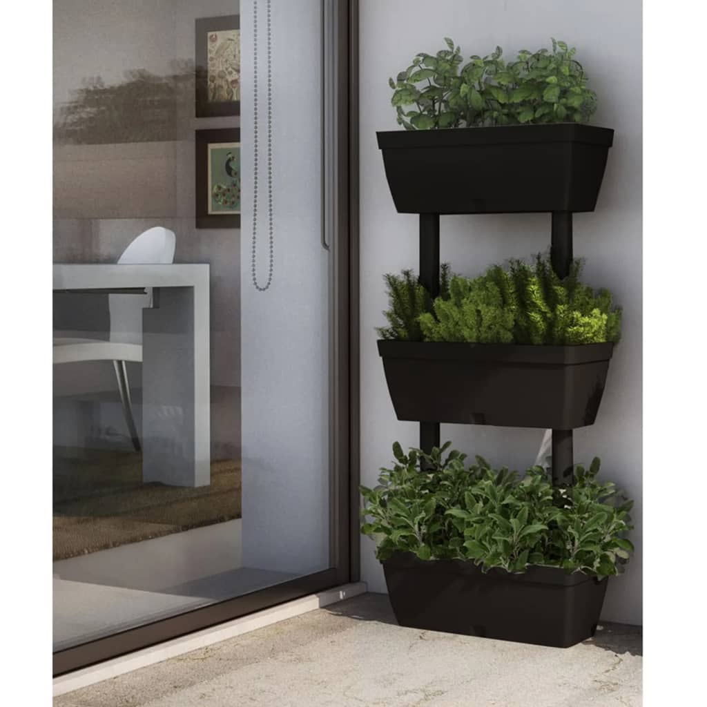 Blomlådor 6 st 100 cm antracit