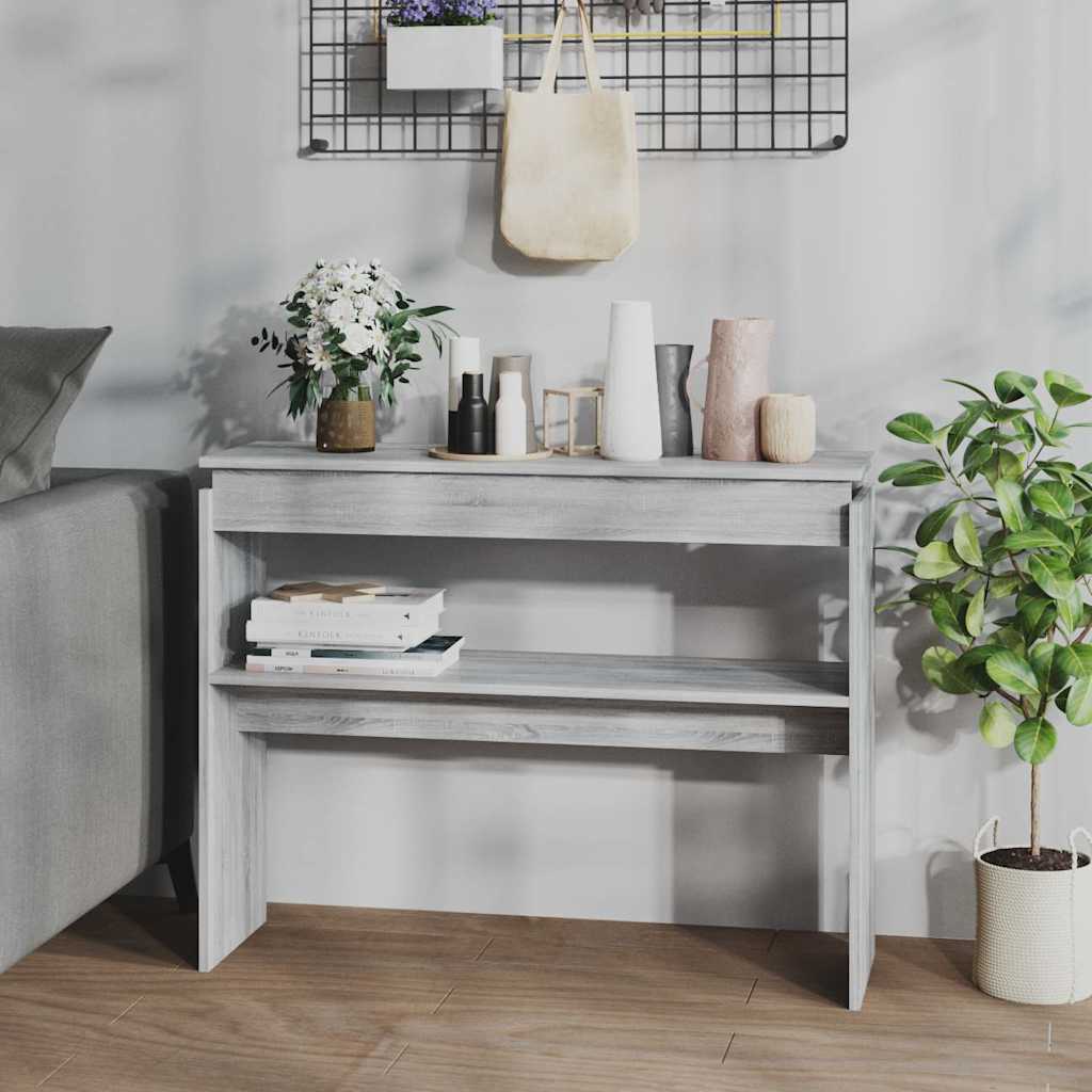 Avlastningsbord grå sonoma 102x30x80 cm konstruerat trä