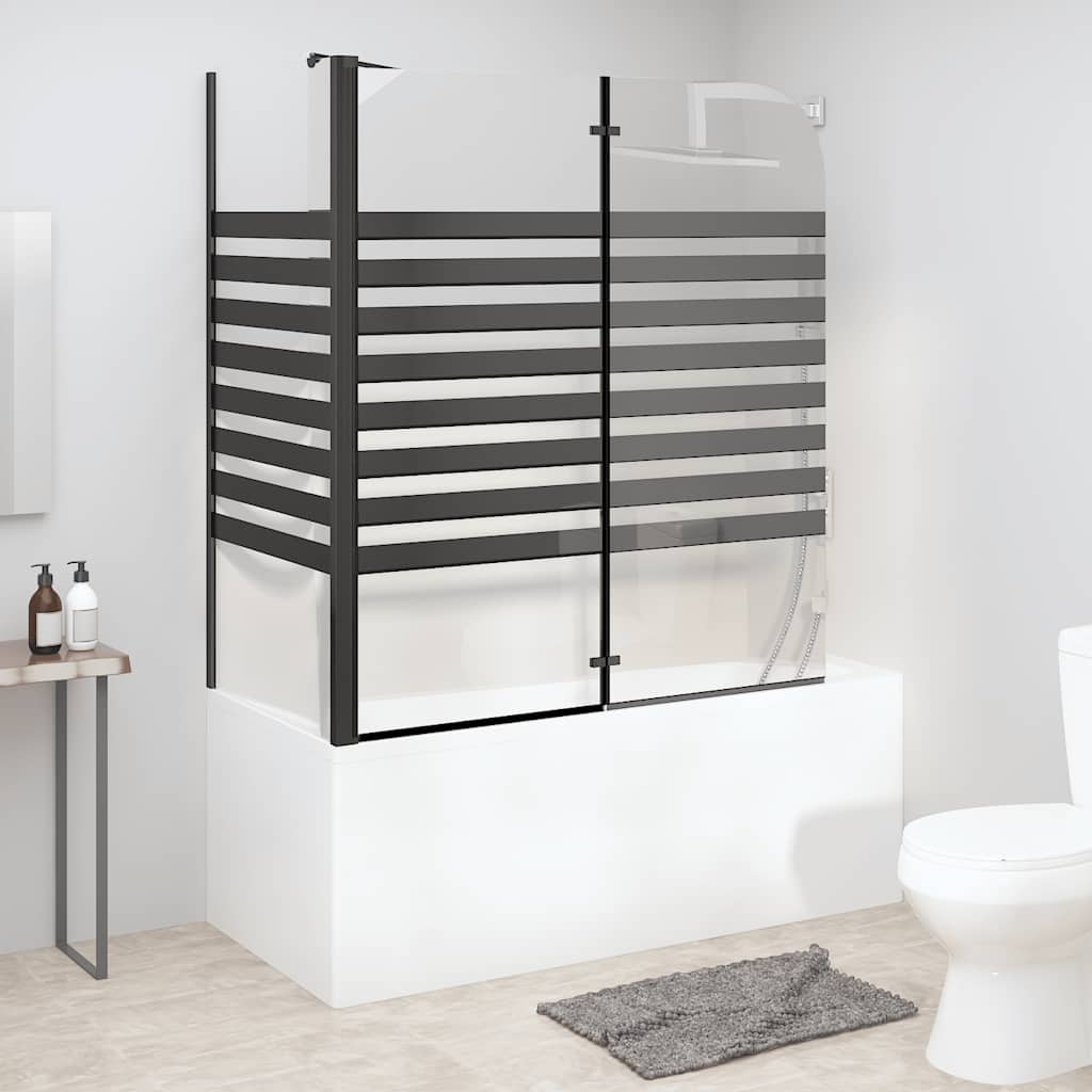 Badkarsvägg 120x68x130 cm härdat glas ränder