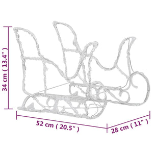 Juldekoration renar och släde 320 lysdioder akryl