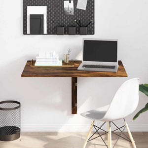 Väggbord rökfärgad ek 100x60x56 cm konstruerat trä