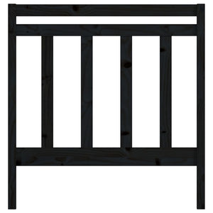 Sänggavel svart 96x4x100 cm massiv furu