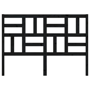 Sänggavel svart 126x4x104 cm massiv furu