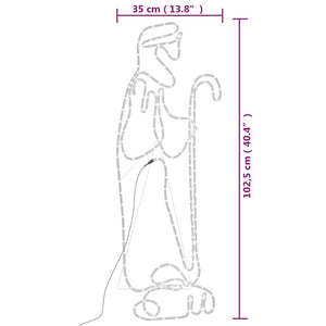 Juldekoration herde och får med 168 LEDs 102,5x35 cm