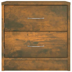 Sängbord rökfärgad ek 40x30x40 cm konstruerat trä