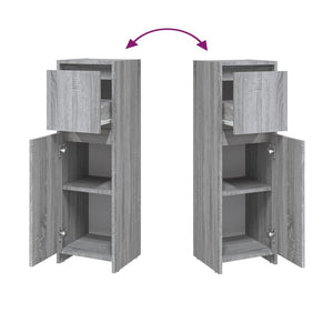 Badrumsskåp grå sonoma 30x30x95 cm konstruerat trä