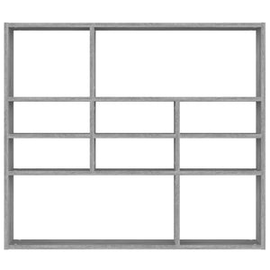 Vägghylla grå sonoma 90x16x78 cm konstruerat trä