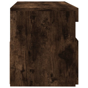 Tv-bänk med LED-belysning rökfärgad ek 60x35x40 cm