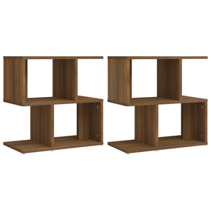 Sängbord 2 st brun ek 50x30x51,5 cm konstruerat trä