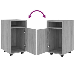 Skänk med hjul grå sonoma 33x38x60 cm konstruerat trä