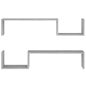 Vägghyllor 2 st grå sonoma 100x15x20 cm konstruerat trä