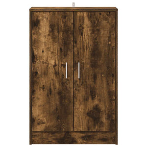 Skoställ rökfärgad ek 60x35x92 cm konstruerat trä