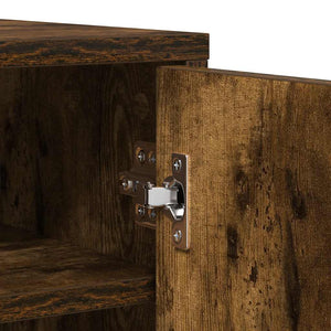 Skoställ rökfärgad ek 60x35x92 cm konstruerat trä