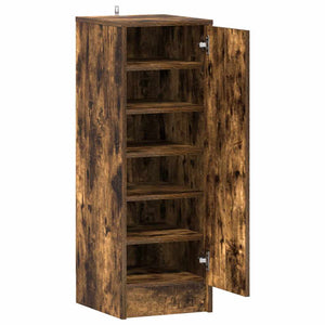 Skoställ rökfärgad ek 32x35x92 cm konstruerat trä