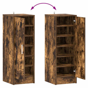 Skoställ rökfärgad ek 32x35x92 cm konstruerat trä