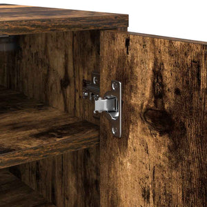 Skoställ rökfärgad ek 32x35x92 cm konstruerat trä