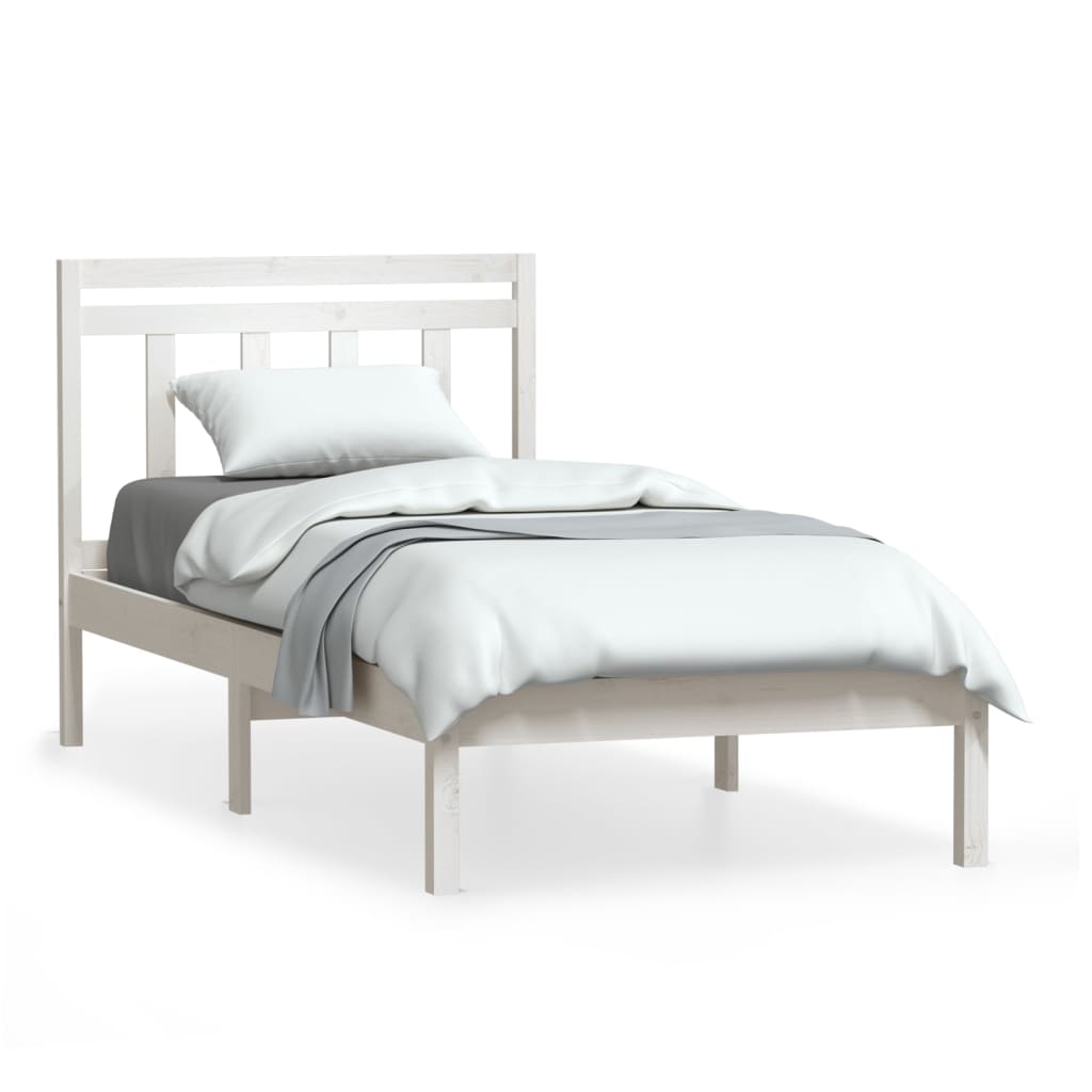 Sängram vit massiv furu 100x200 cm