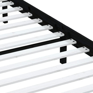 Sängram svart massiv furu 200x200 cm