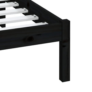 Sängram svart massiv furu 200x200 cm