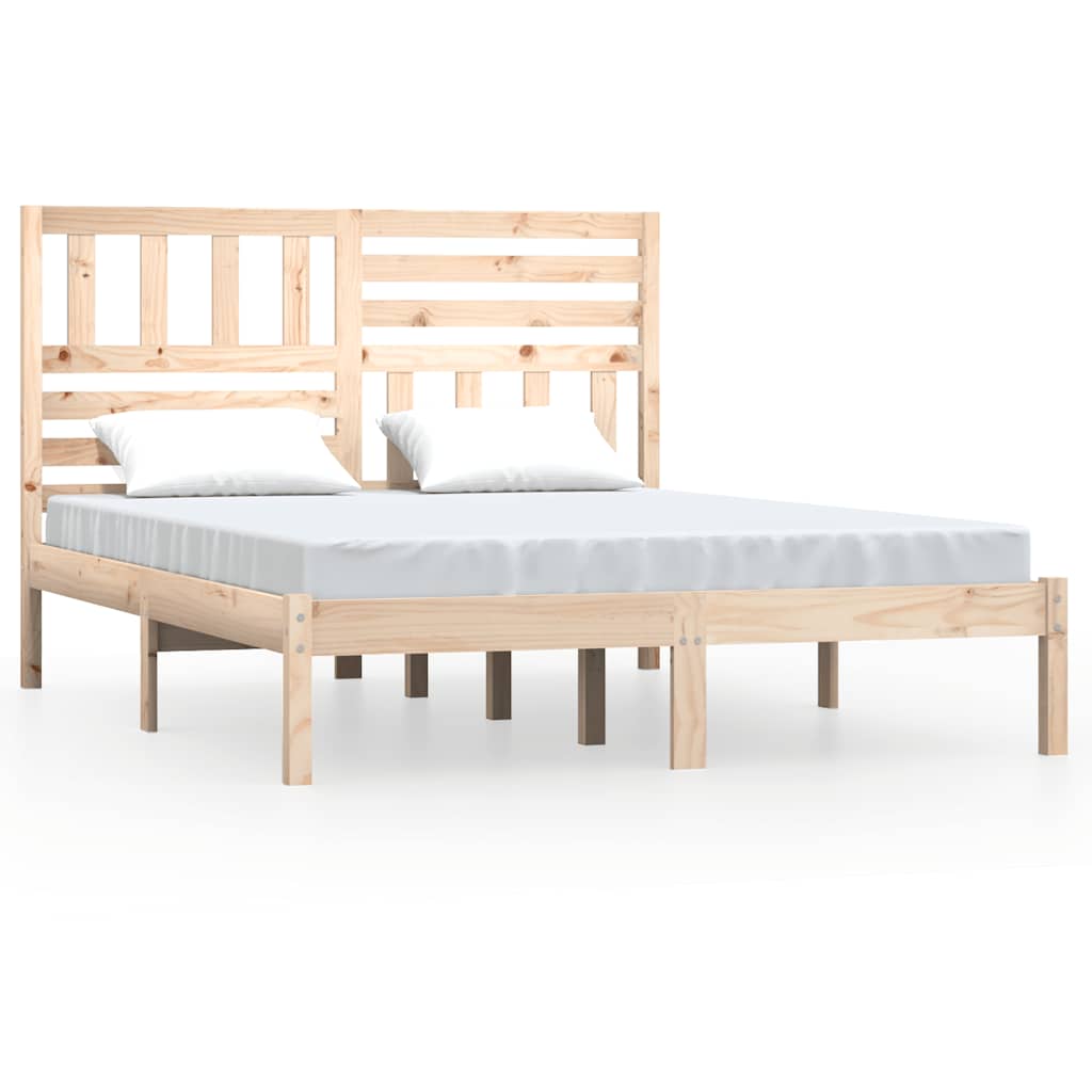 Sängram utan madrass 120x190 cm massiv furu