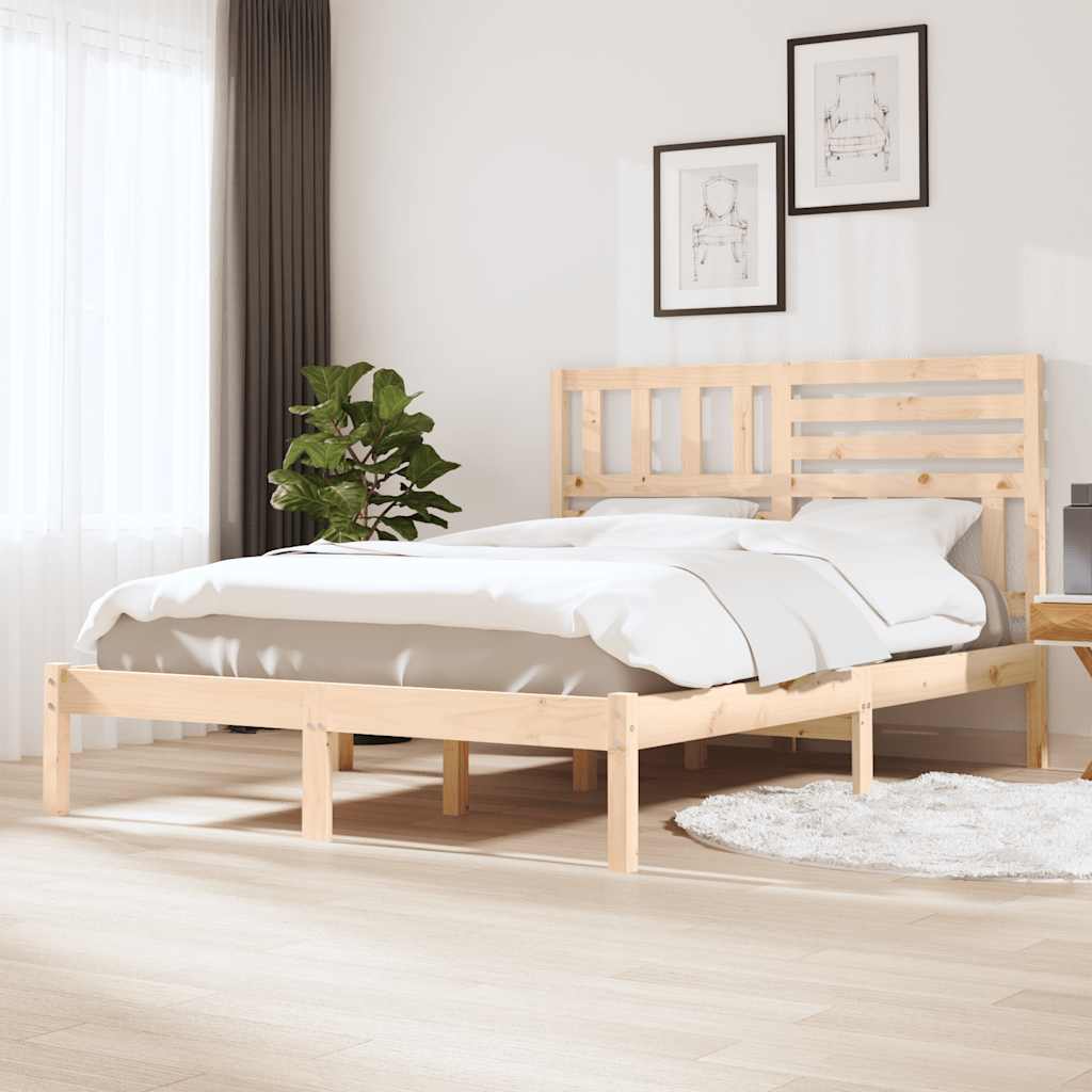 Sängram utan madrass 120x190 cm massiv furu