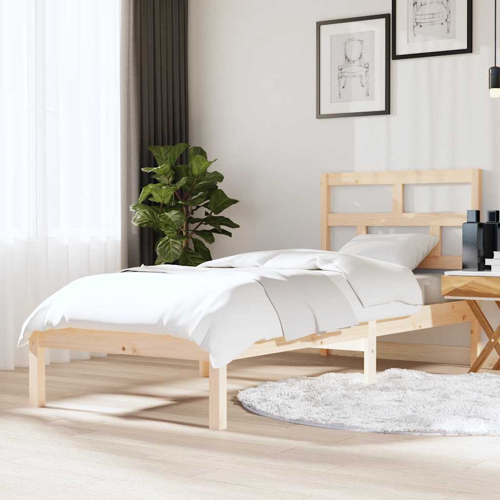 Sängram massivt trä 75x190 cm