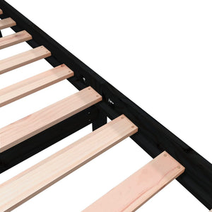 Sängram svart massiv furu 75x190 cm