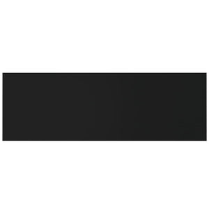 Väggmonterad sänggavel svart 240x1,5x80 cm konstruerat trä