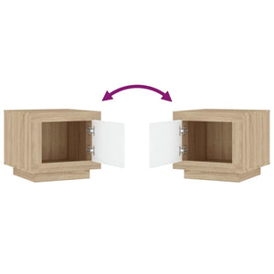 Soffbord vit och sonoma-ek 51x50x45 cm konstruerat trä