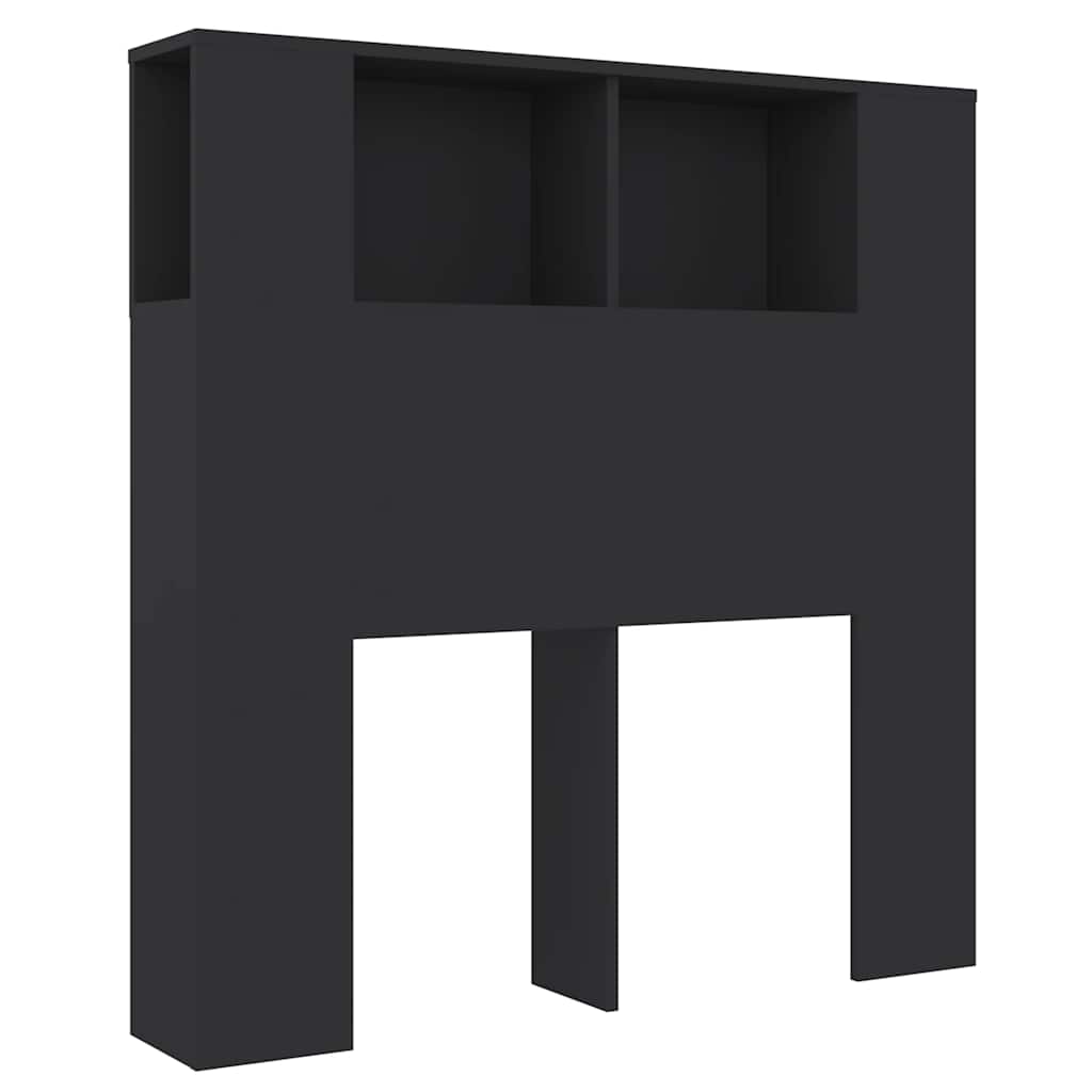 Sänggavel med förvaring svart 100x18x102,5 cm