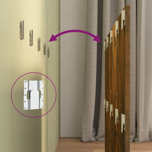 Sänggavel rökfärgad ek 120x1,5x80 cm konstruerat trä