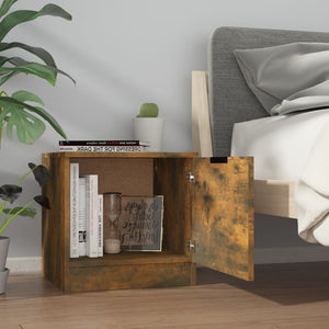 Sängbord 2 st rökfärgad ek 40x39x40 cm