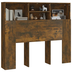 Sänggavel med förvaring rökfärgad ek 120x19x103,5 cm