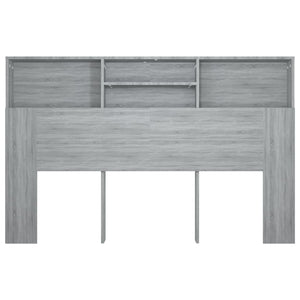 Sänggavel med förvaring grå sonoma 160x19x103,5 cm