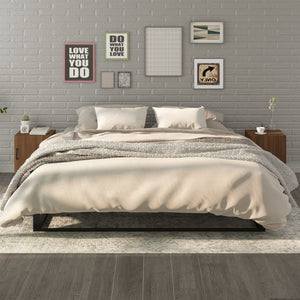 Sängbord 2 st brun ek konstruerat trä