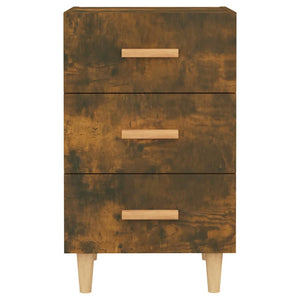 Sängbord rökfärgad ek 40x40x66 cm konstruerat trä