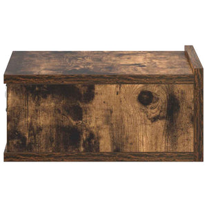 Svävande sängbord rökfärgad ek 40x30x15 cm konstruerat trä