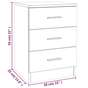 Sängbord 2 st grå sonoma 38x35x56 cm konstruerat trä