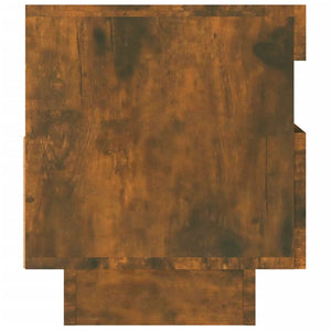 Tv-bänk med LED-belysning rökfärgad ek 80x35x40 cm