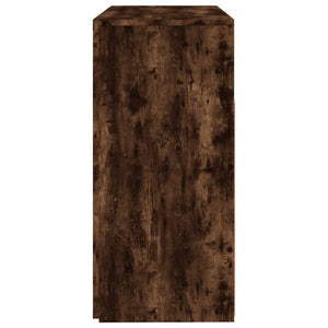 Skänk med LED-belysning rökfärgad ek 80x35x75 cm