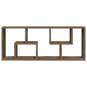 Vägghylla brun ek 36x16x90 cm konstruerat trä