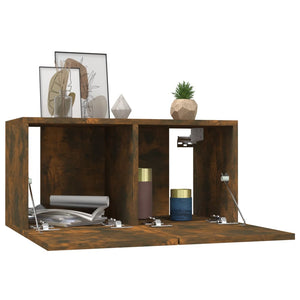 Väggskåp rökfärgad ek 60x30x30 cm konstruerat trä