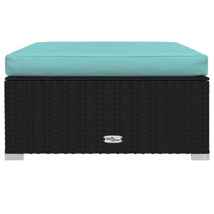 Loungegrupp för trädgården med dynor 10delar konstrotting svart