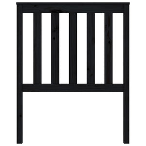 Sänggavel svart 81x6x101 cm massiv furu